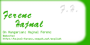 ferenc hajnal business card